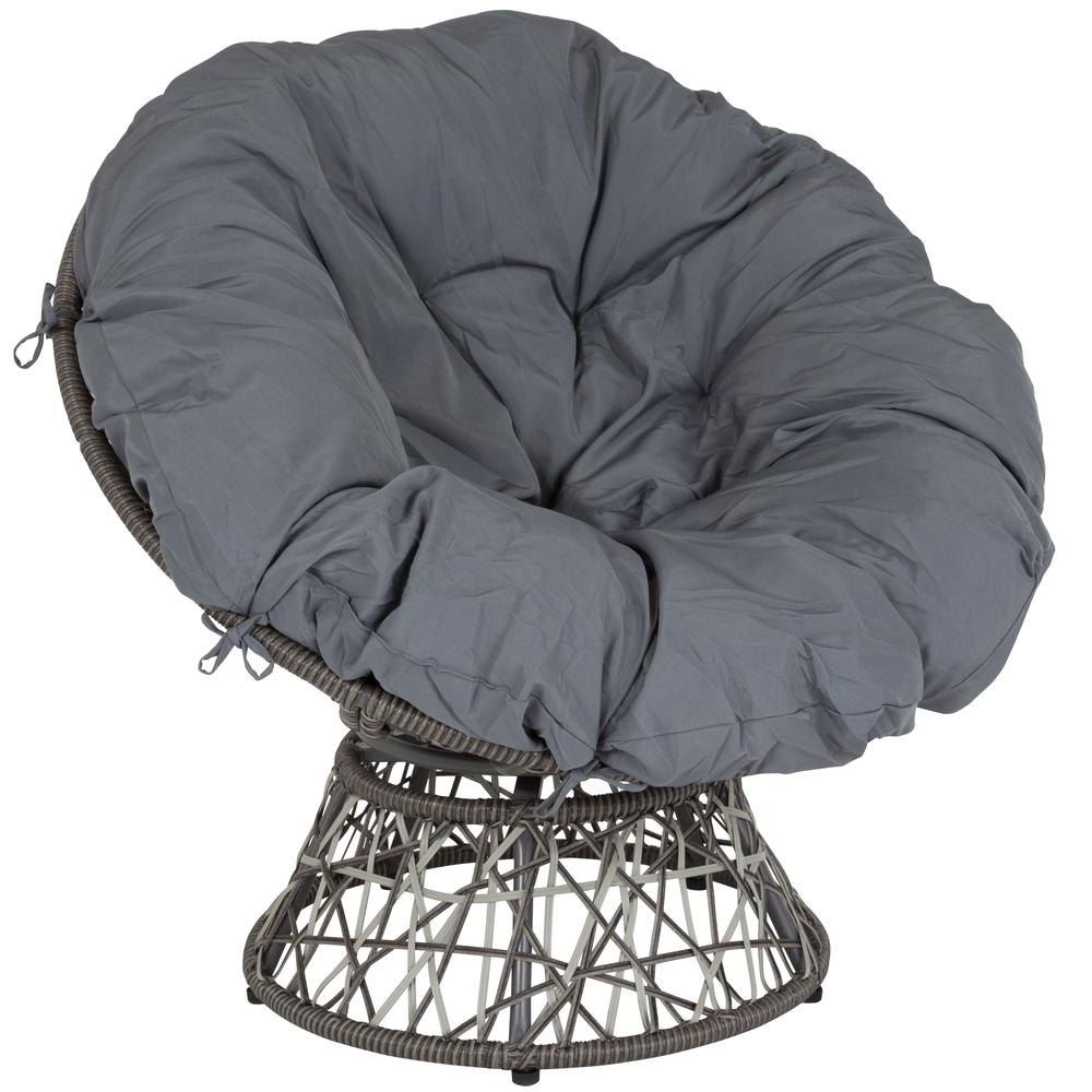 Comfort Swivel Patio Chair with Dark Gray Cushion. Picture 2