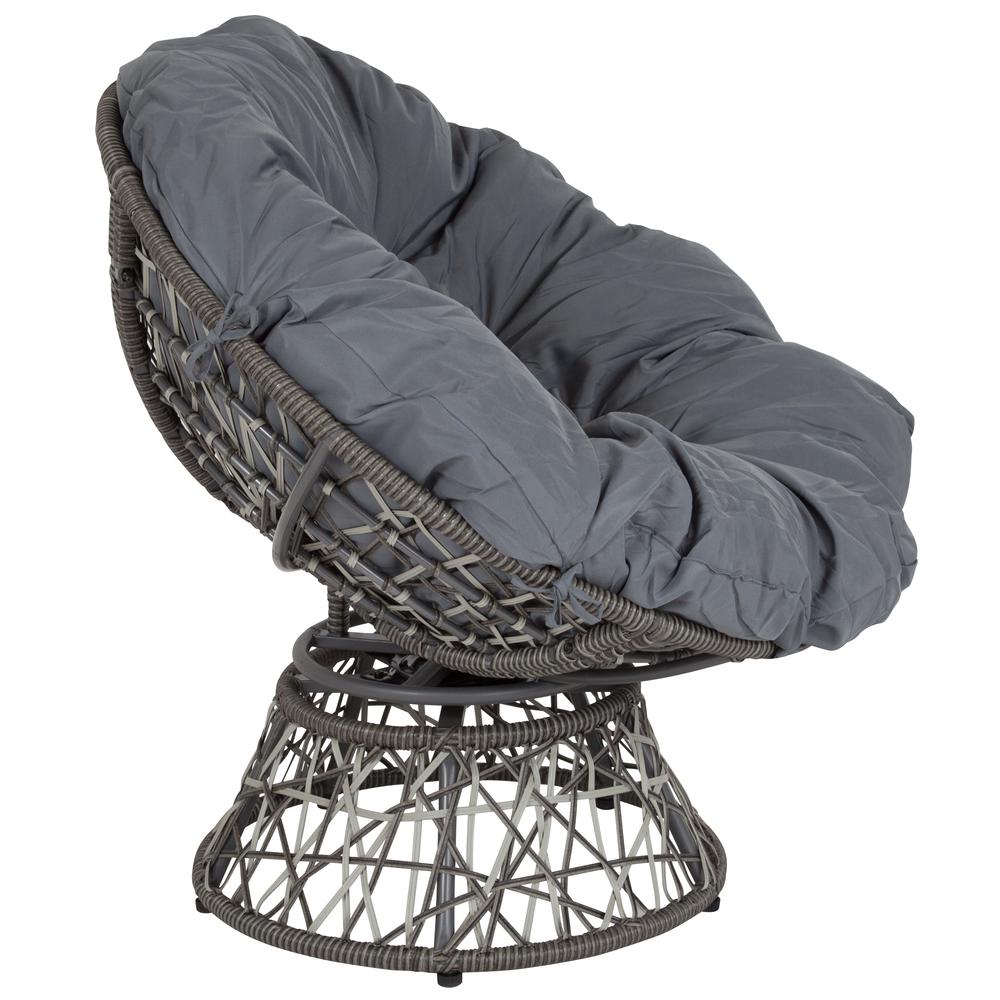 Comfort Swivel Patio Chair with Dark Gray Cushion. Picture 4