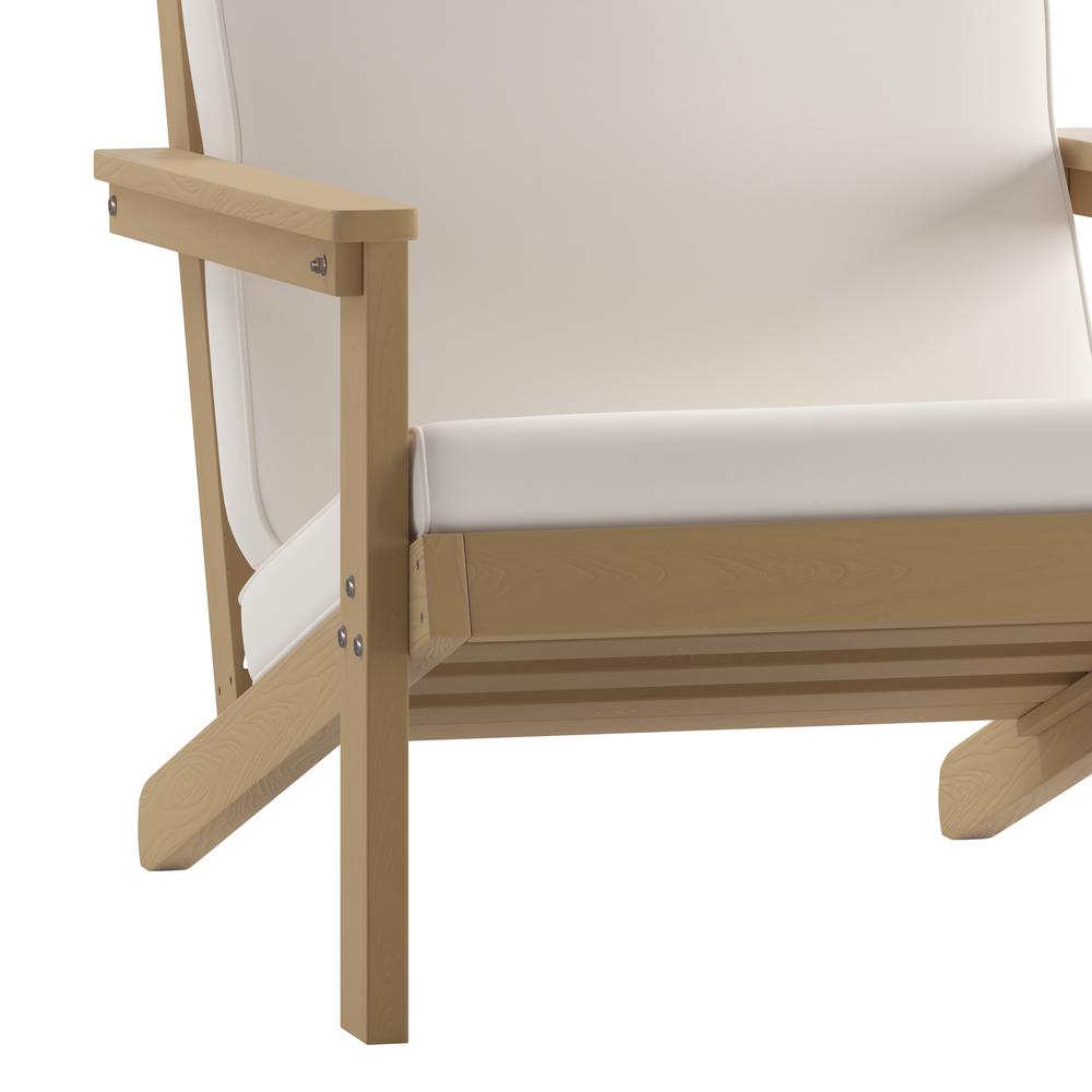 Adirondack Style Deep Seat Patio Club Chair with Cushions, Natural Cedar/Cream. Picture 9