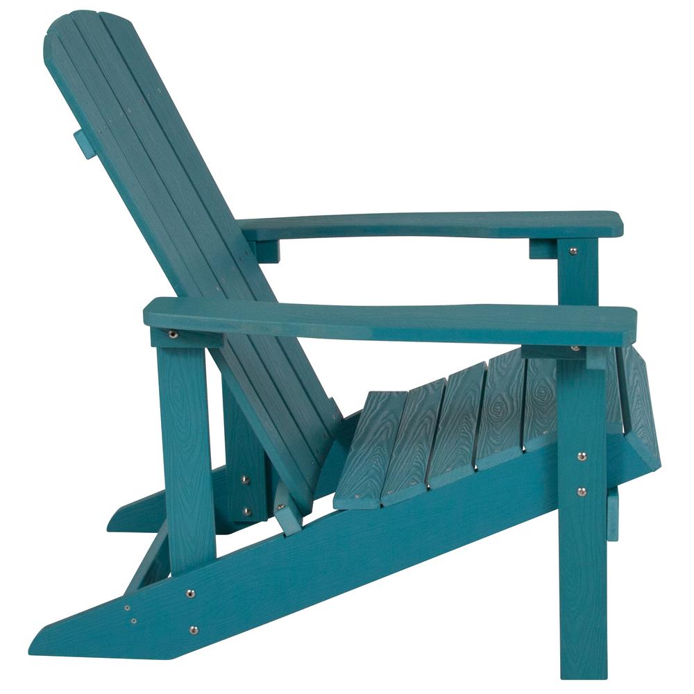 2 Pack Charlestown All-Weather Poly Resin Wood Adirondack Chairs with Side Table in Sea Foam. Picture 10