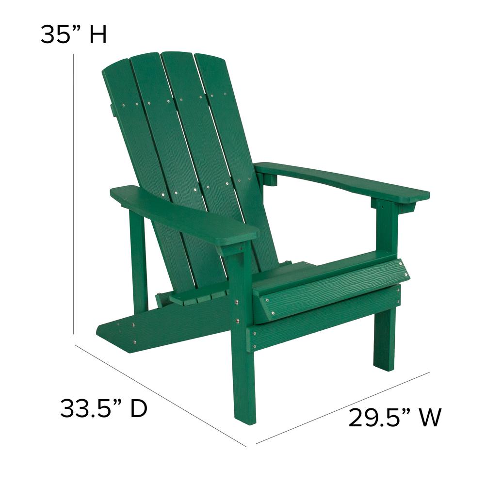 5 Piece Charlestown Green Poly Resin Wood Adirondack Chair Set with Fire Pit - Star and Moon Fire Pit with Mesh Cover. Picture 6