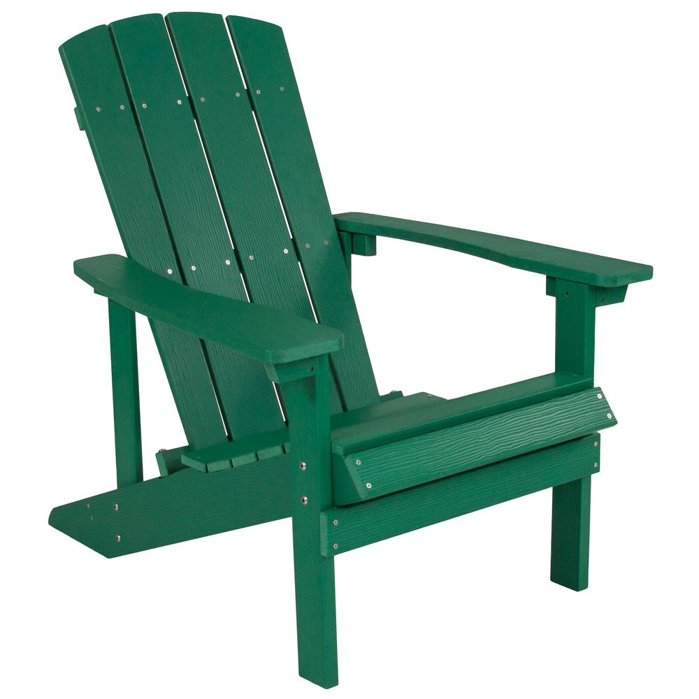 5 Piece Charlestown Green Poly Resin Wood Adirondack Chair Set with Fire Pit - Star and Moon Fire Pit with Mesh Cover. Picture 9
