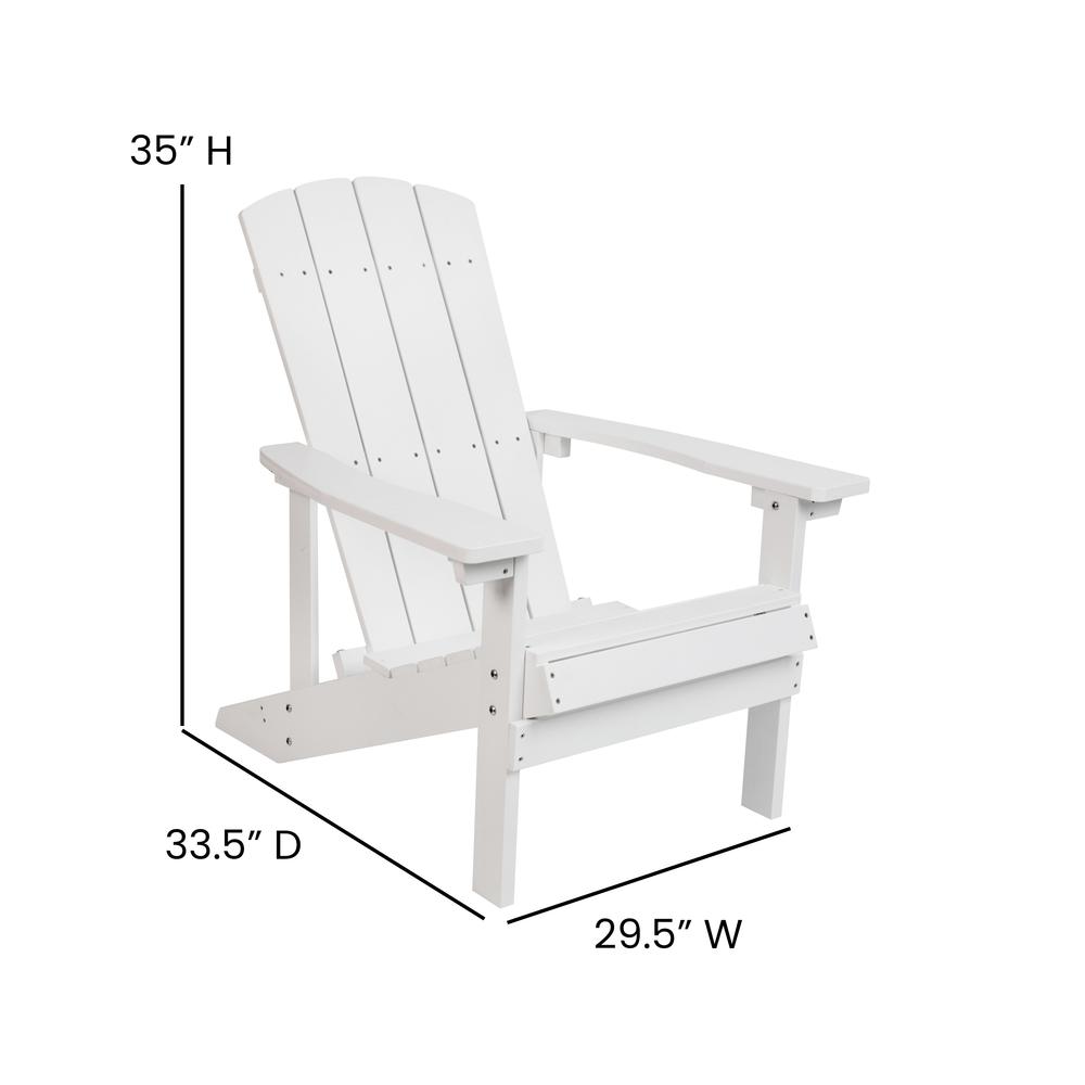 5 Piece White Poly Resin Wood Adirondack Chair Set with Fire Pit. Picture 6