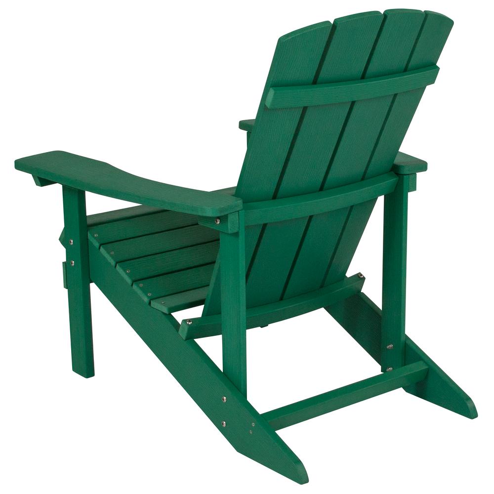 Charlestown All-Weather Poly Resin Wood Adirondack Chair in Green. Picture 3