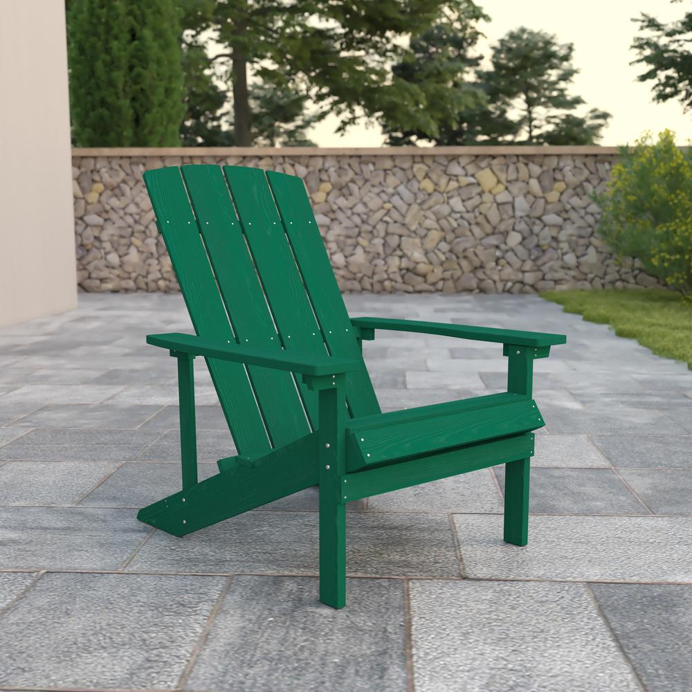 Charlestown All-Weather Poly Resin Wood Adirondack Chair in Green. Picture 5