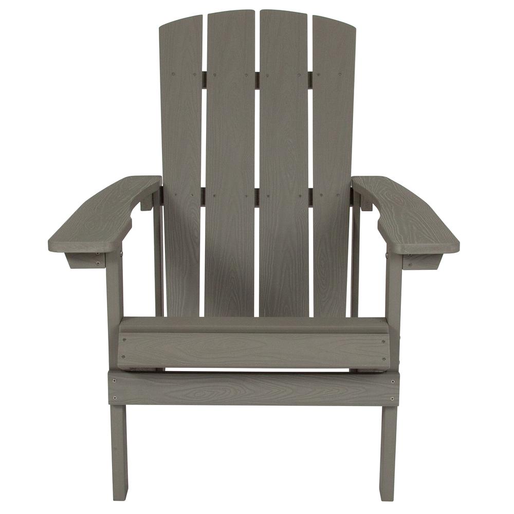 Charlestown All-Weather Poly Resin Wood Adirondack Chair in Gray. Picture 5