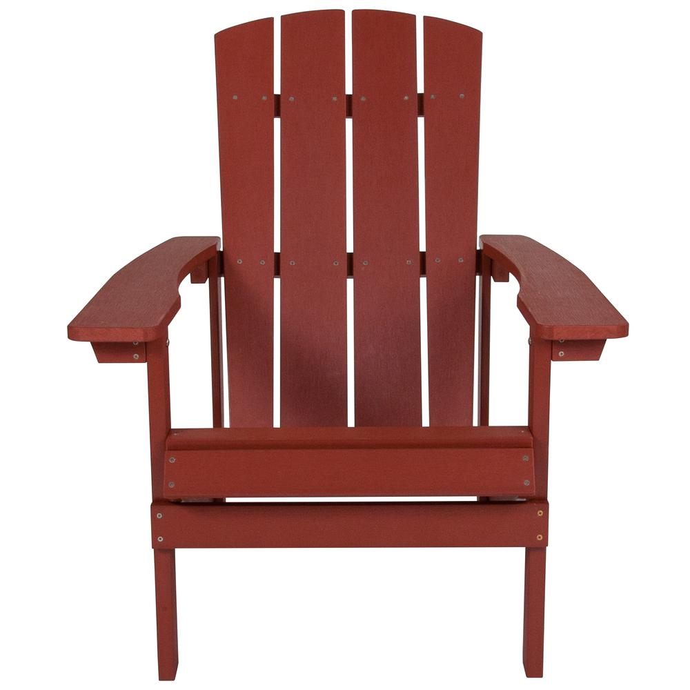 Charlestown All-Weather Poly Resin Wood Adirondack Chair in Red. Picture 5