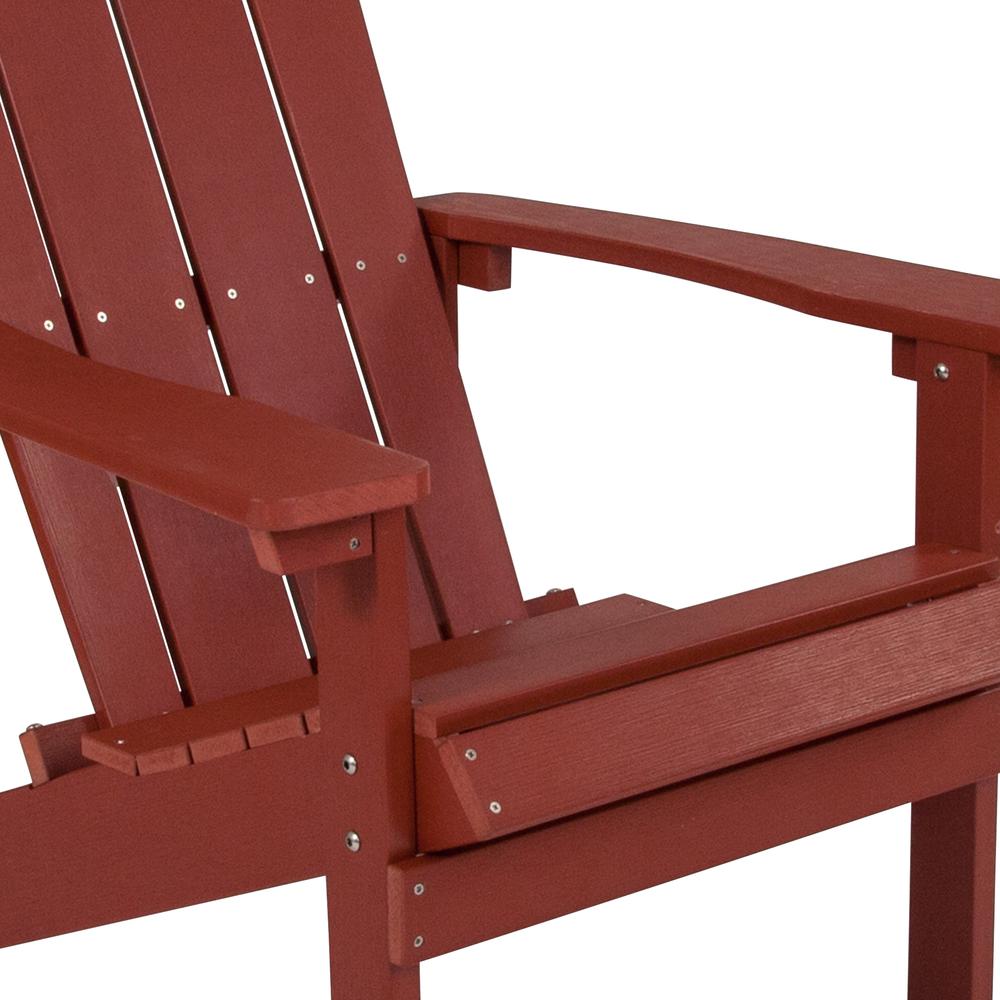 Charlestown All-Weather Poly Resin Wood Adirondack Chair in Red. Picture 6