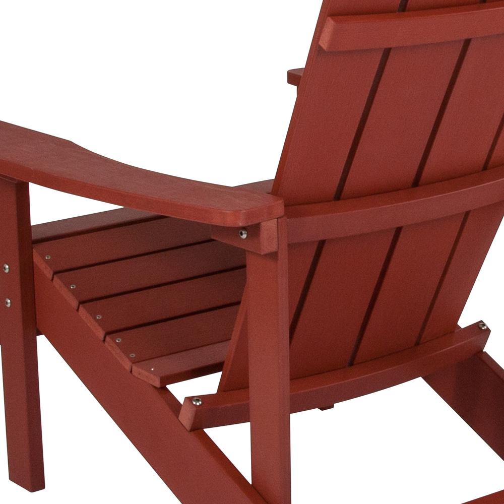Charlestown All-Weather Poly Resin Wood Adirondack Chair in Red. Picture 7