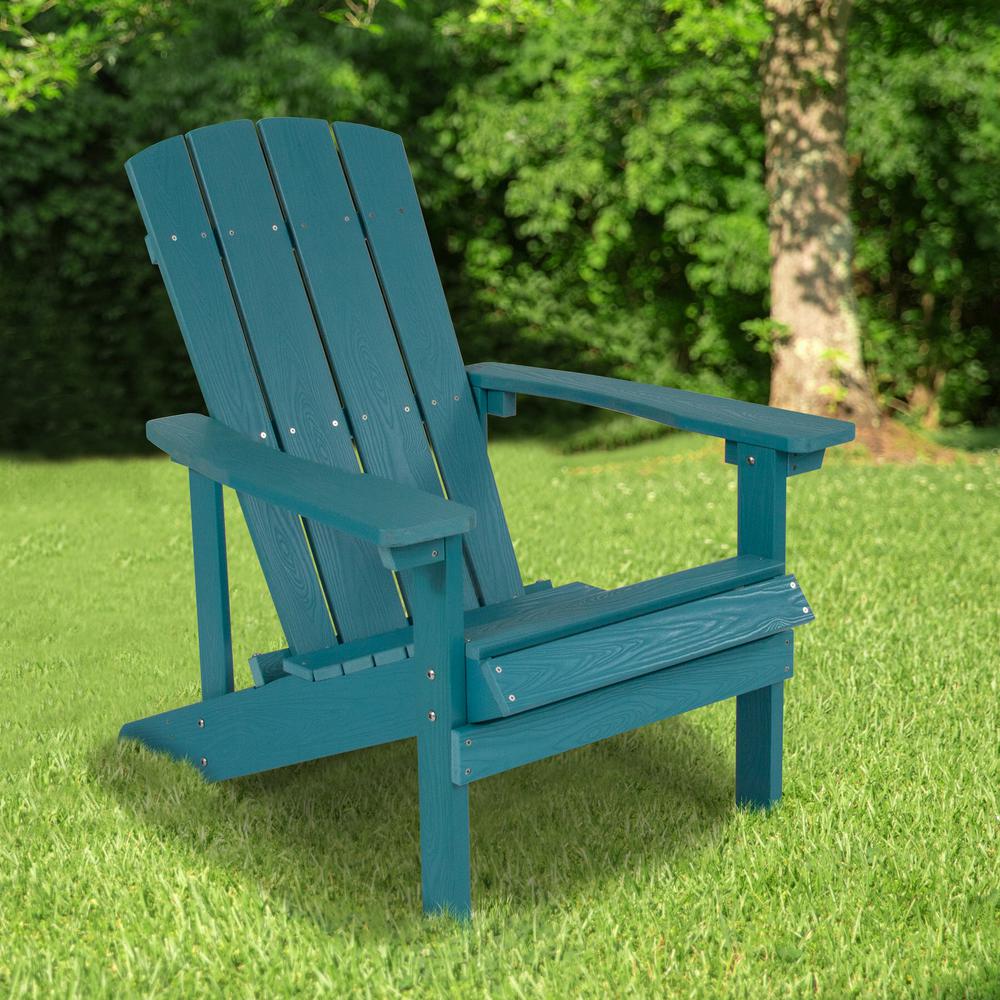 Charlestown All-Weather Poly Resin Wood Adirondack Chair in Sea Foam. Picture 6