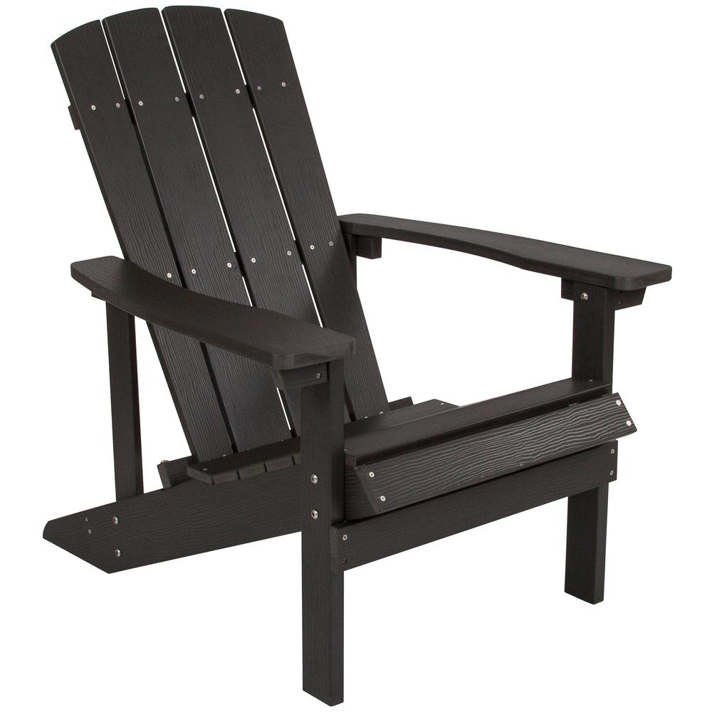 Charlestown All-Weather Poly Resin Wood Adirondack Chair in Slate Gray. Picture 1