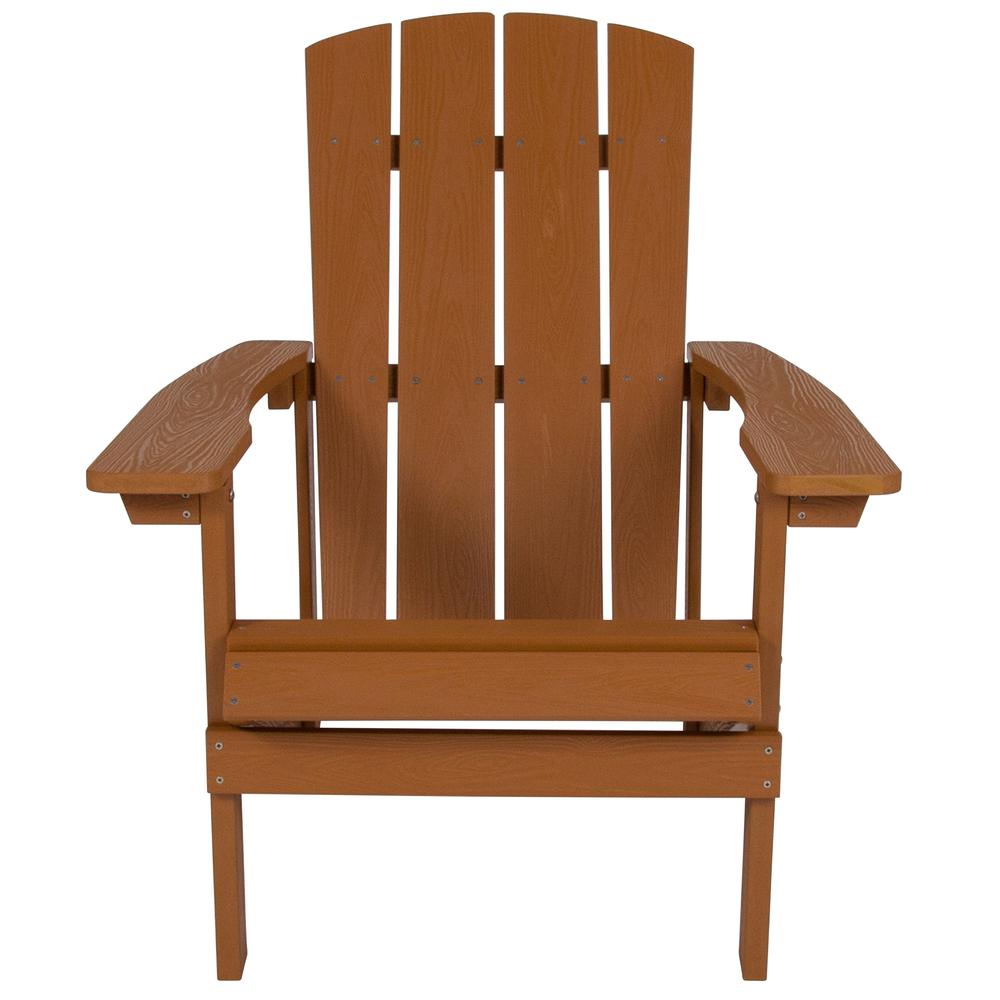 Charlestown All-Weather Poly Resin Wood Adirondack Chair in Teak. Picture 5