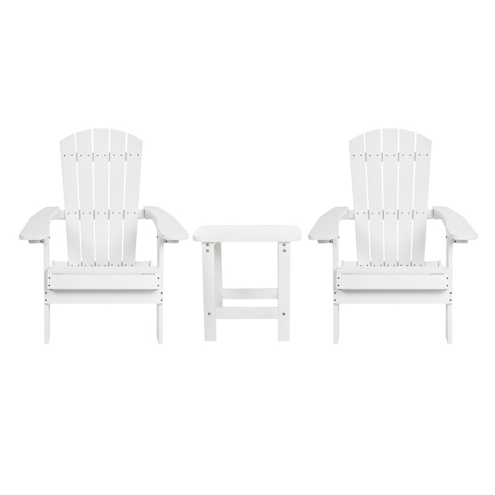 2 Pack All-Weather Poly Resin Folding Adirondack Chair with Side Table. Picture 2