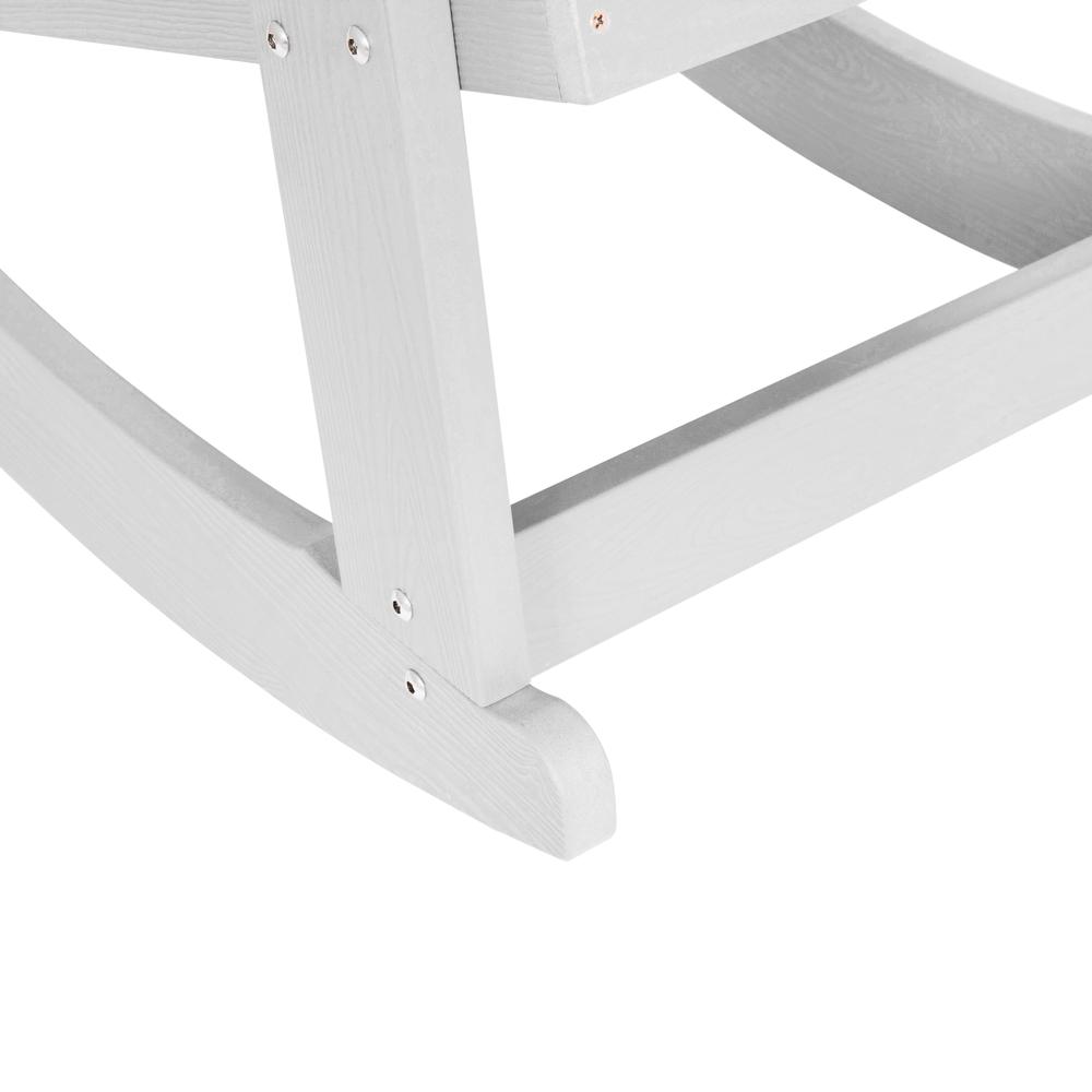 Savannah All-Weather Poly Resin Wood Adirondack Rocking Chair with Rust Resistant Stainless Steel Hardware in White - Set of 2. Picture 11