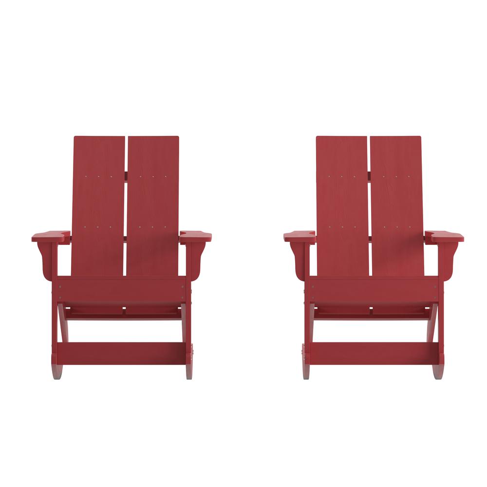 Set of 2 Modern Commercial Grade Adirondack Rocking Chairs. Picture 3