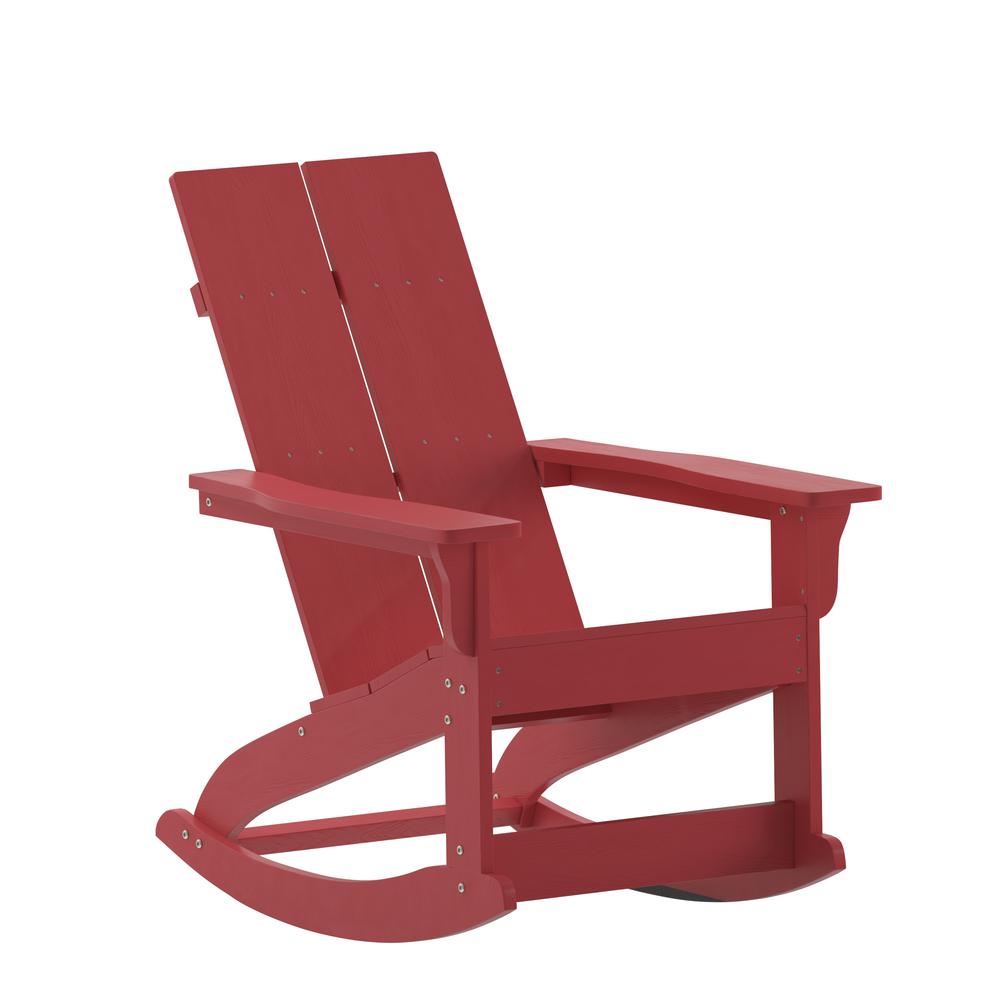 Modern Commercial Grade Adirondack Rocking Chair for Indoor/Outdoor Use. Picture 3