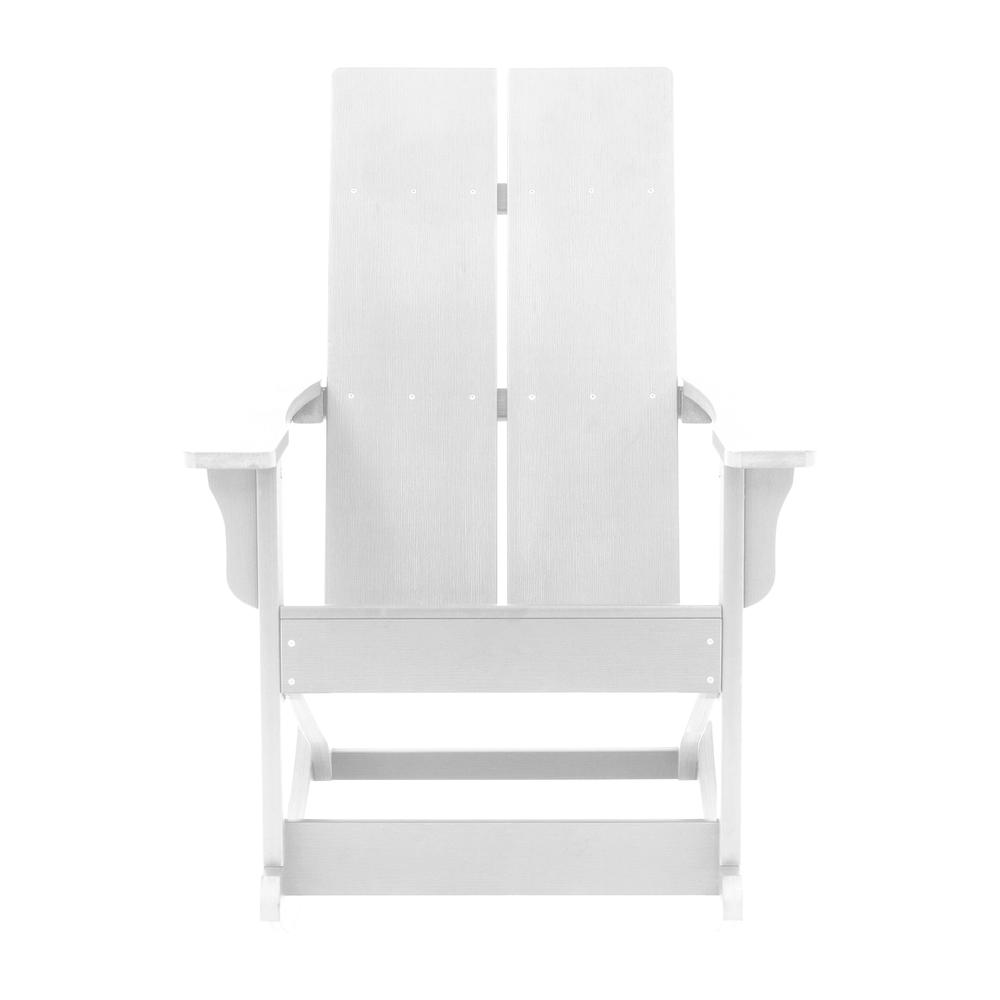 Finn Modern All-Weather 2-Slat Poly Resin Rocking Adirondack Chair with Rust Resistant Stainless Steel Hardware in White - Set of2. Picture 12
