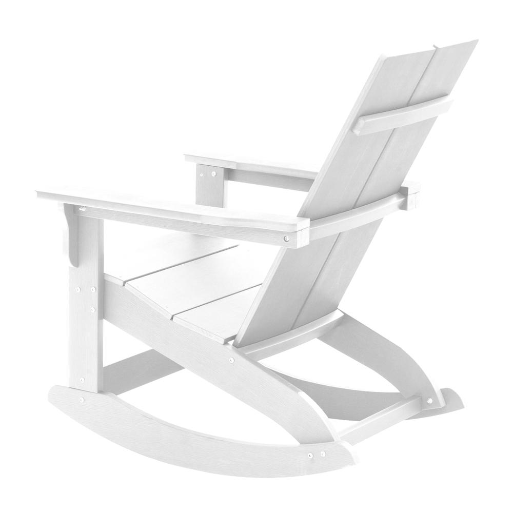 Finn Modern All-Weather 2-Slat Poly Resin Rocking Adirondack Chair with Rust Resistant Stainless Steel Hardware in White - Set of2. Picture 11