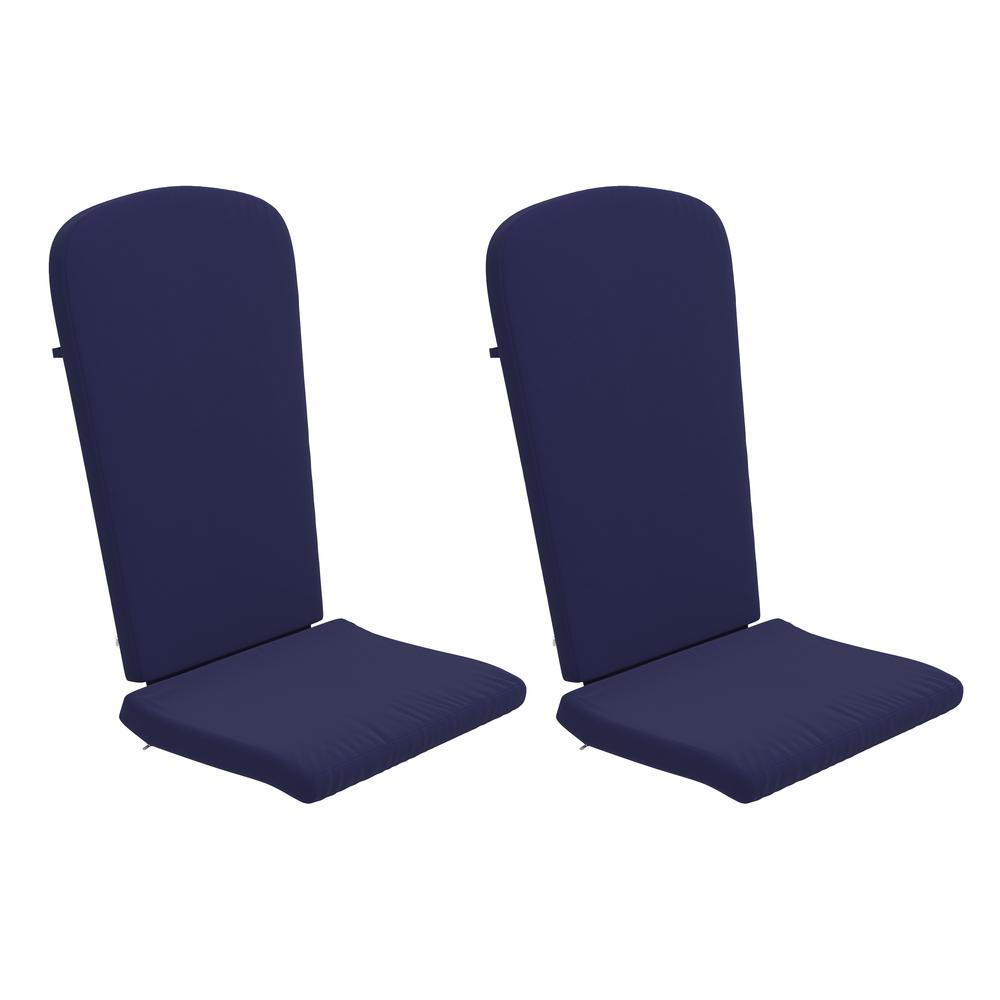 Set of 2 All Weather High Back Adirondack Chair Cushions - Blue. Picture 3