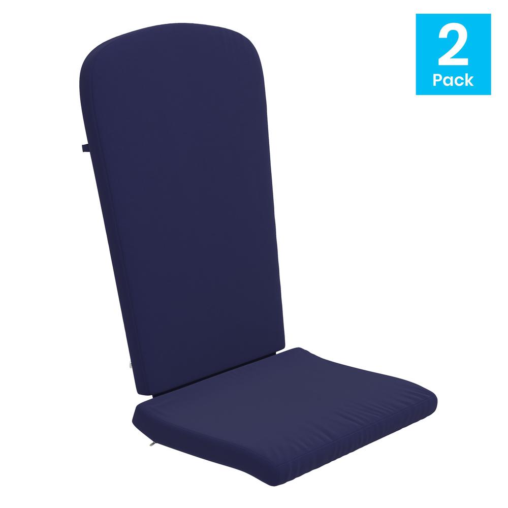 Set of 2 All Weather High Back Adirondack Chair Cushions - Blue. Picture 2