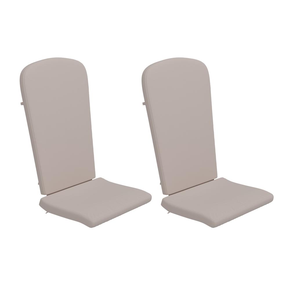 Set of 2 All Weather High Back Adirondack Chair Cushions - Cream. Picture 3