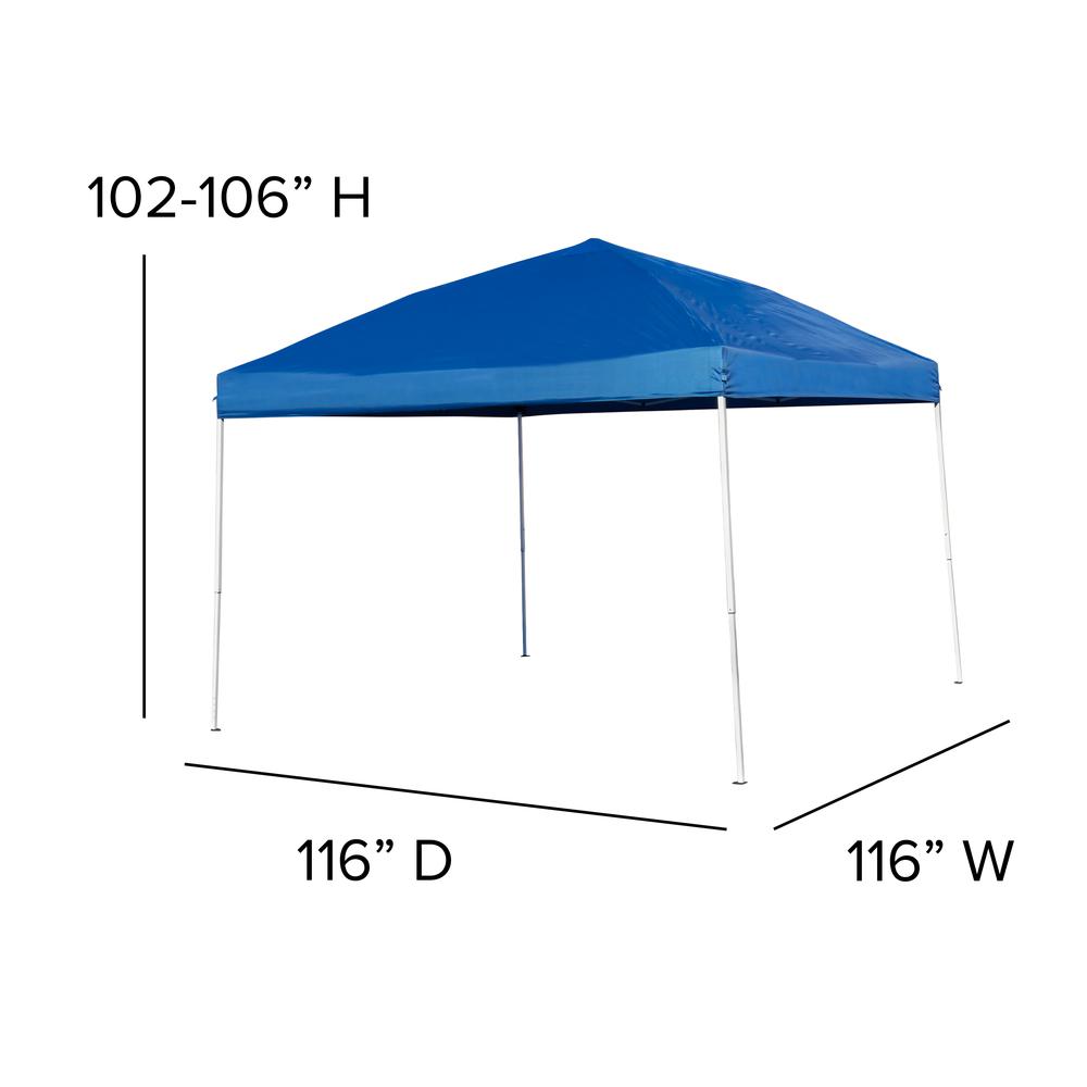 10'x10' Blue Event Canopy Tent with Carry Bag and Folding Bench Set. Picture 7