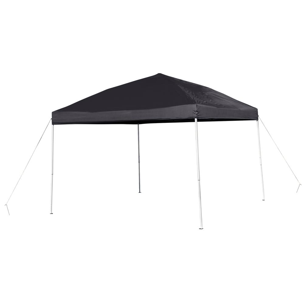 10'x10' Black Outdoor Pop Up Event Slanted Leg Canopy Tent with Carry Bag. Picture 1
