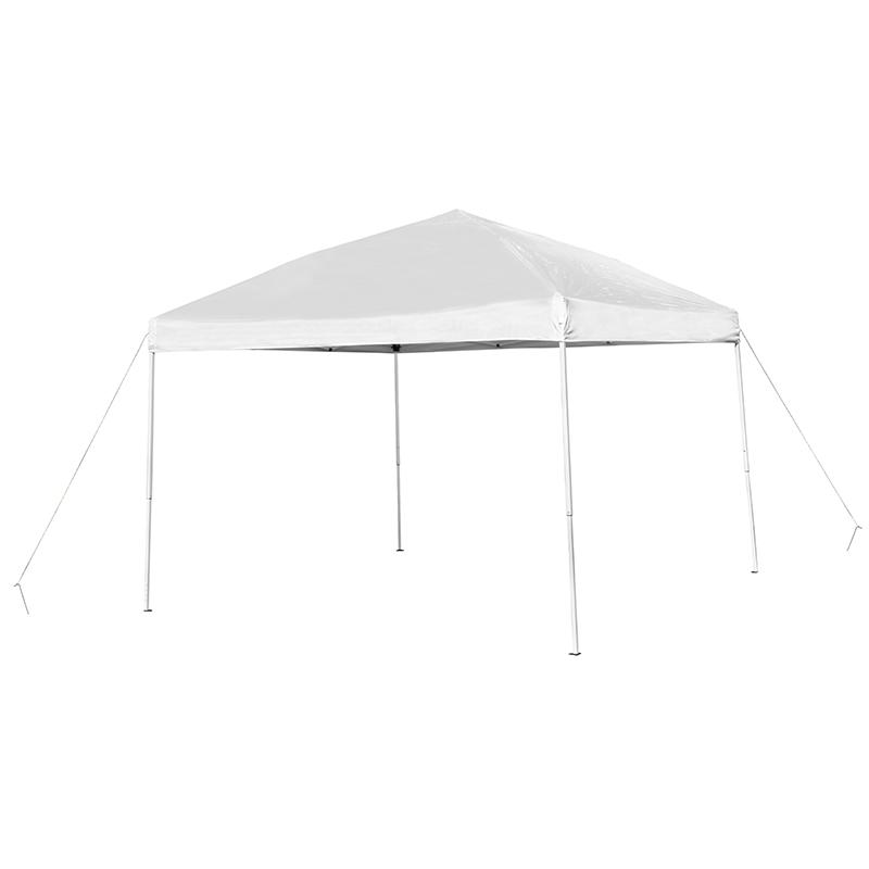 10'x10' White Outdoor Pop Up Event Slanted Leg Canopy Tent with Carry Bag. Picture 3