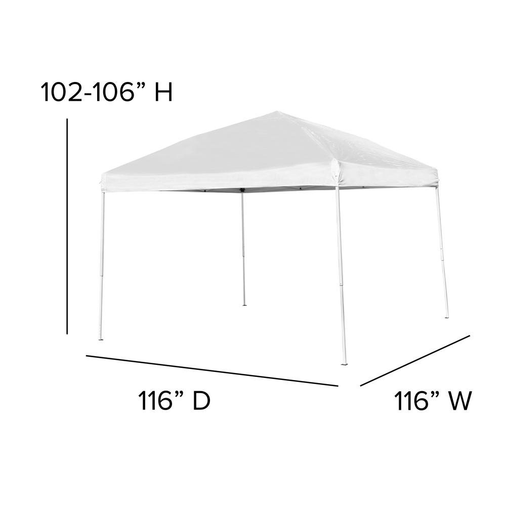 Tent Set - 10'x10' White Canopy Tent, 6-Foot Table Set of 4 White Folding Chairs. Picture 8