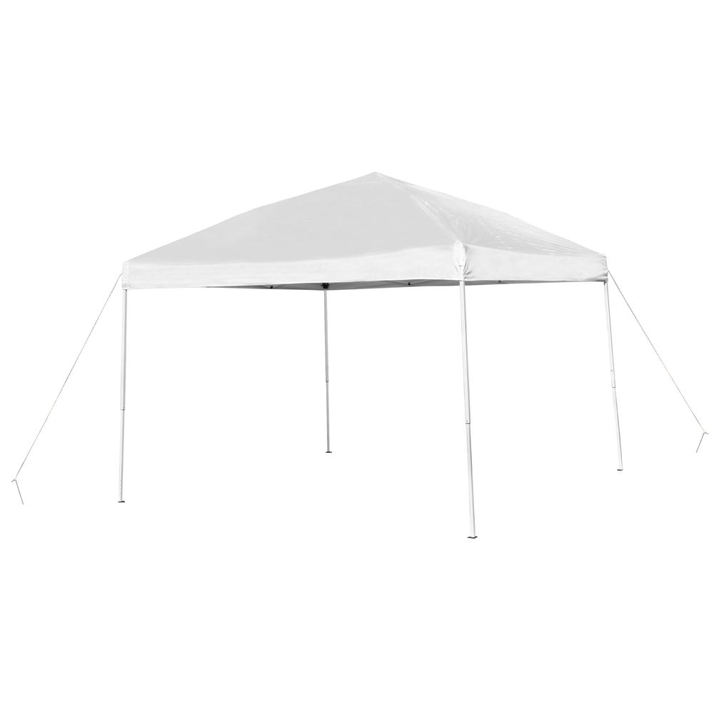 Tent Set - 10'x10' White Canopy Tent, 6-Foot Table Set of 4 White Folding Chairs. Picture 11