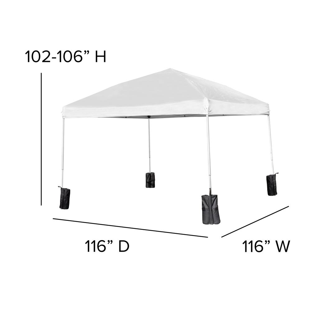 10'x10' White Event Canopy Tent with Wheeled Case and Folding Bench Set. Picture 7