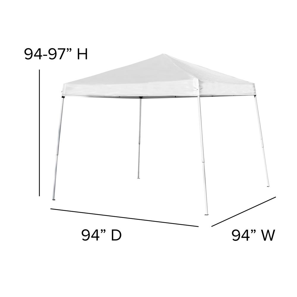 Tent Set - 8'x8' White Canopy Tent, 6-Foot Table, Set of 4 White Folding Chairs. Picture 8