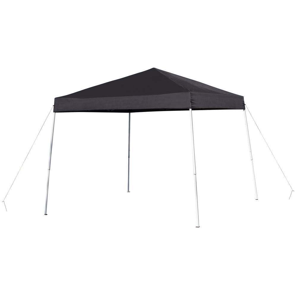 8'x8' Black Outdoor Pop Up Event Slanted Leg Canopy Tent with Carry Bag. Picture 1