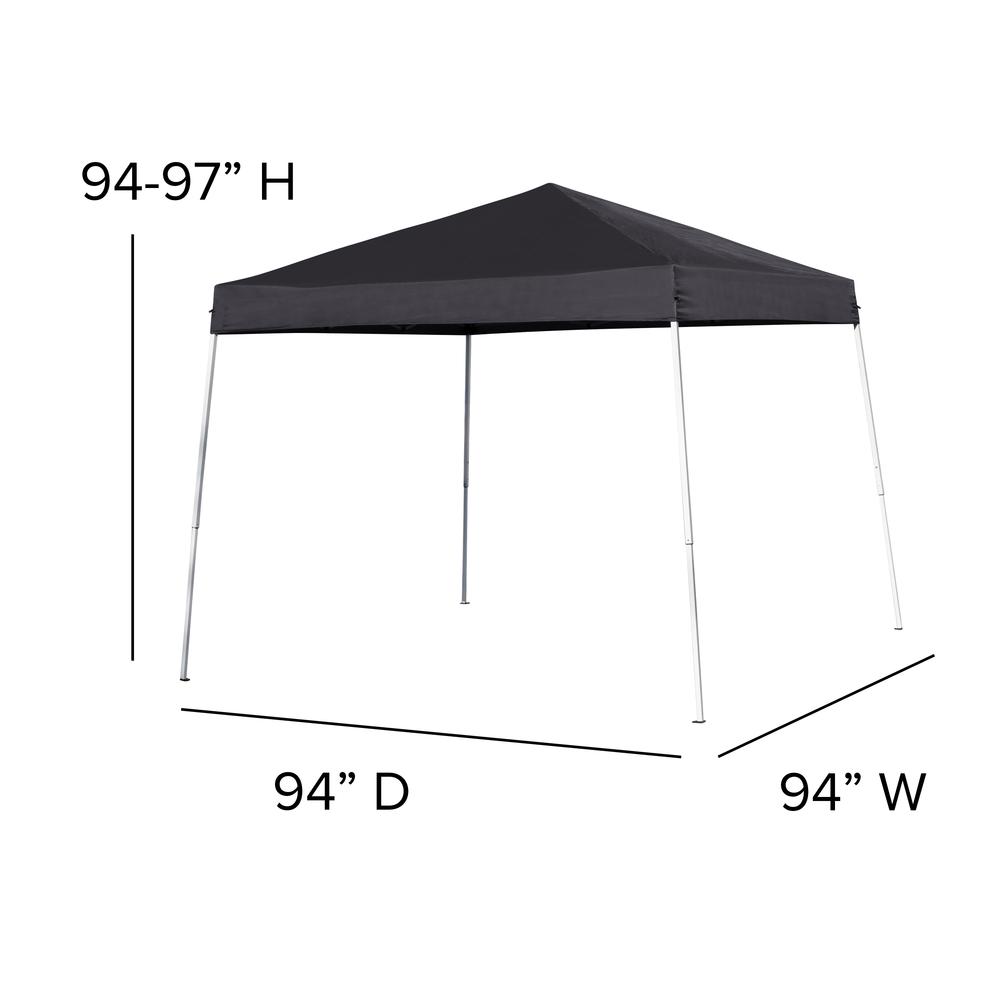 8'x8' Black Outdoor Pop Up Event Slanted Leg Canopy Tent with Carry Bag. Picture 7