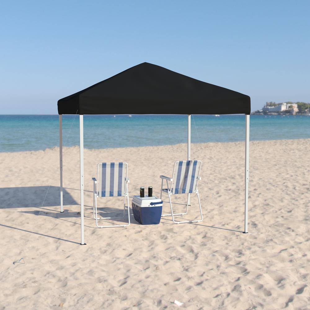 8'x8' Black Outdoor Pop Up Event Slanted Leg Canopy Tent with Carry Bag. Picture 8