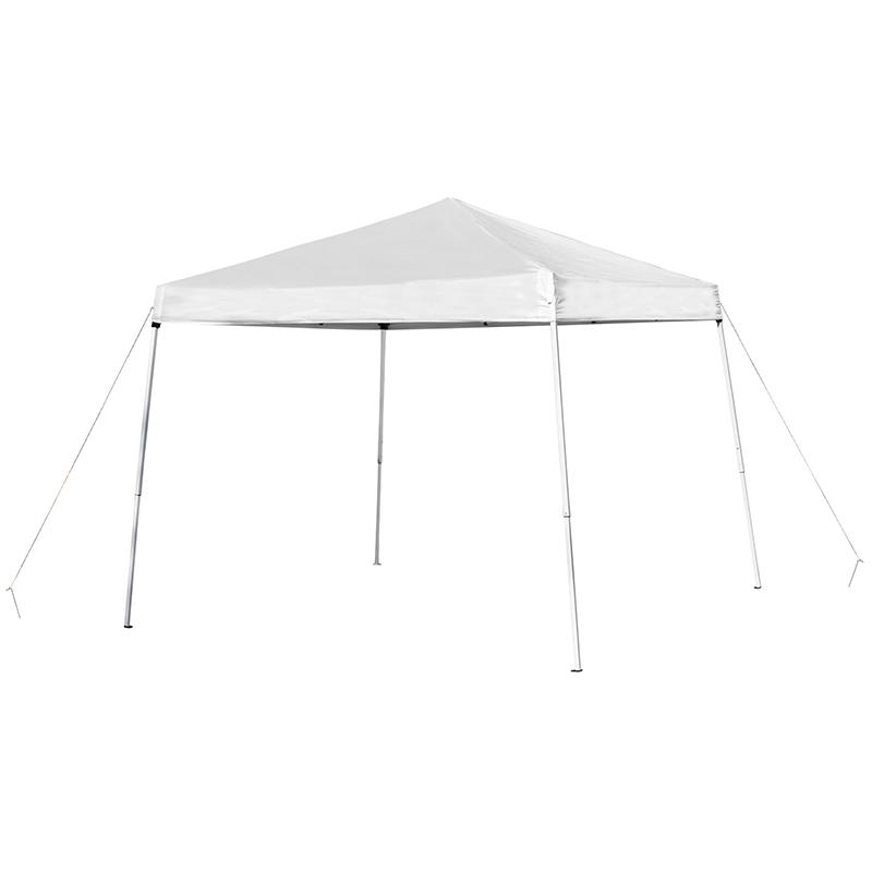 8'x8' White Outdoor Pop Up Event Slanted Leg Canopy Tent with Carry Bag. Picture 3