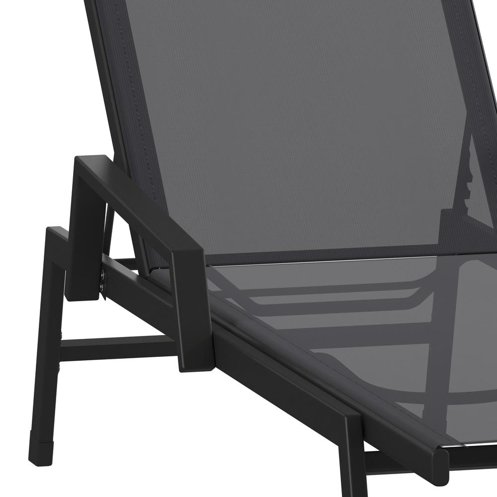 Modern Outdoor Chaise Lounge Chair with Arms. Picture 2