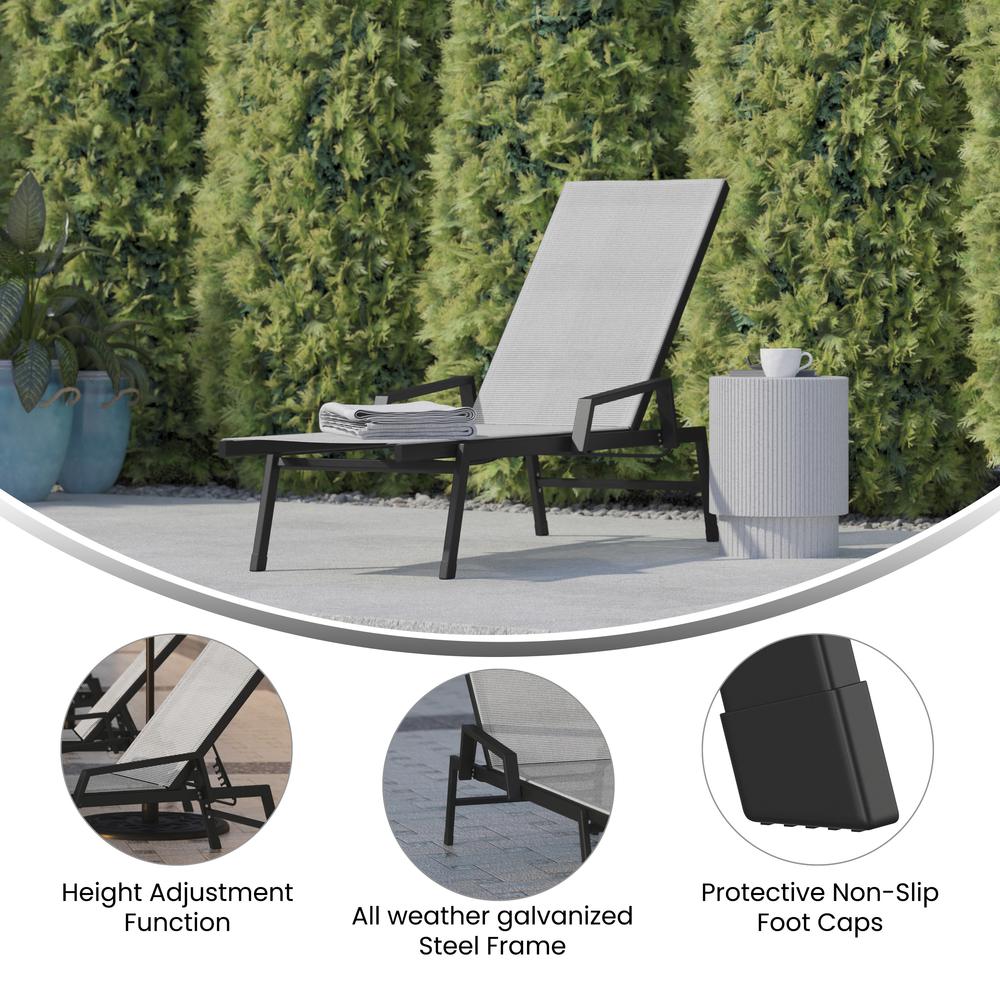 Modern Outdoor Chaise Lounge Chair. Picture 7
