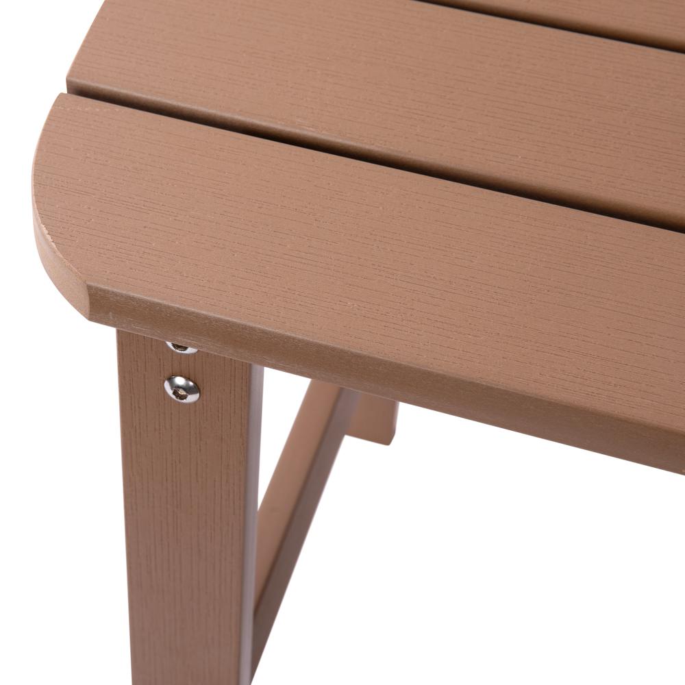 All-Weather Poly Resin Wood Adirondack Side Table in Natural Cedar. Picture 8