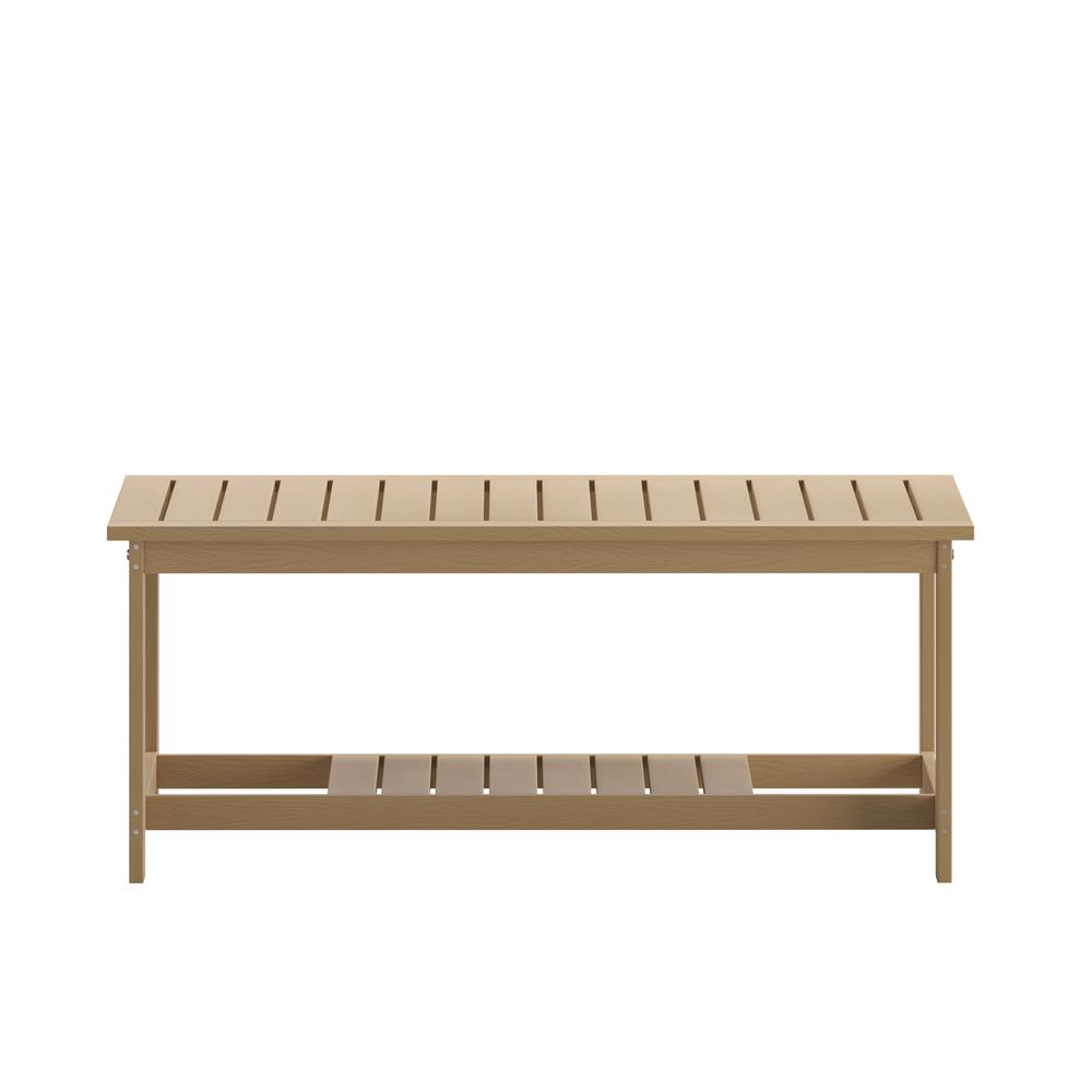 Two Tiered Adirondack Slatted Coffee Conversation Table in Natural Cedar. Picture 10