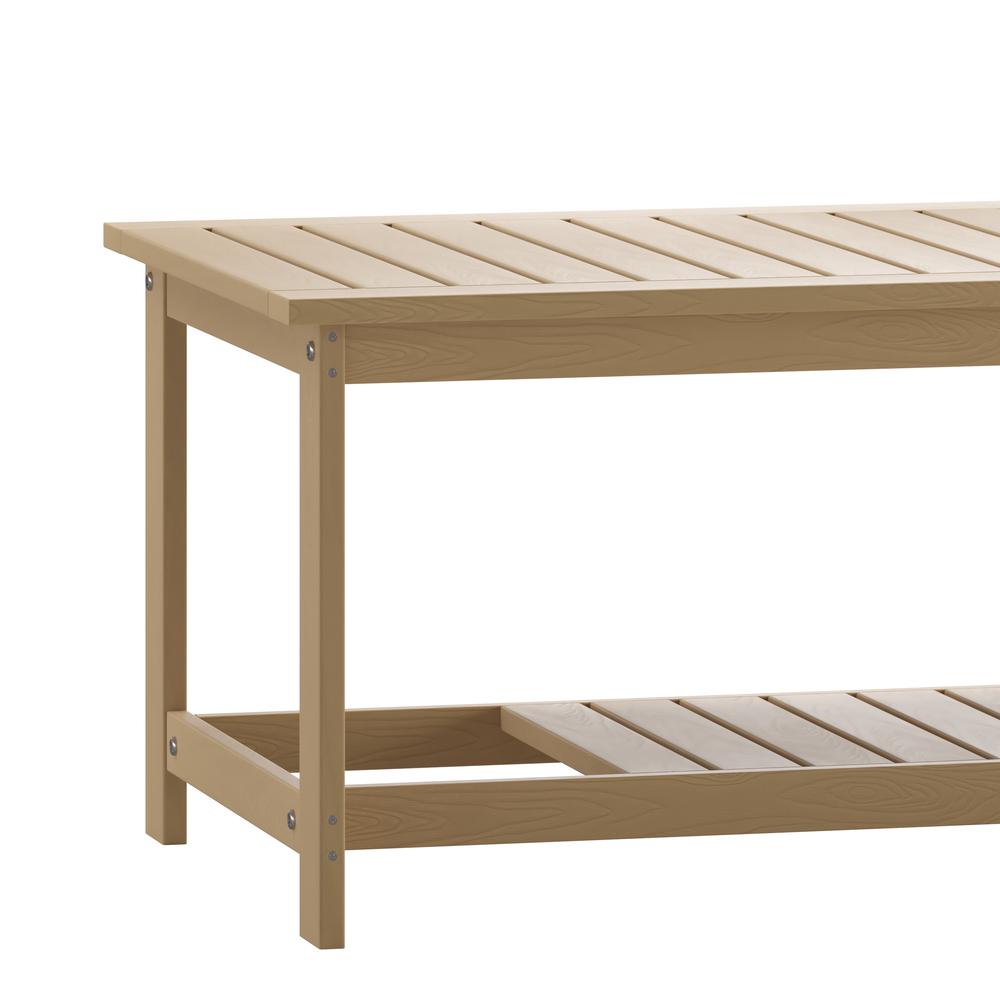 Two Tiered Adirondack Slatted Coffee Conversation Table in Natural Cedar. Picture 8