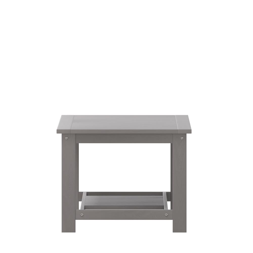 Two Tiered Adirondack Slatted Coffee Conversation Table in Gray. Picture 9