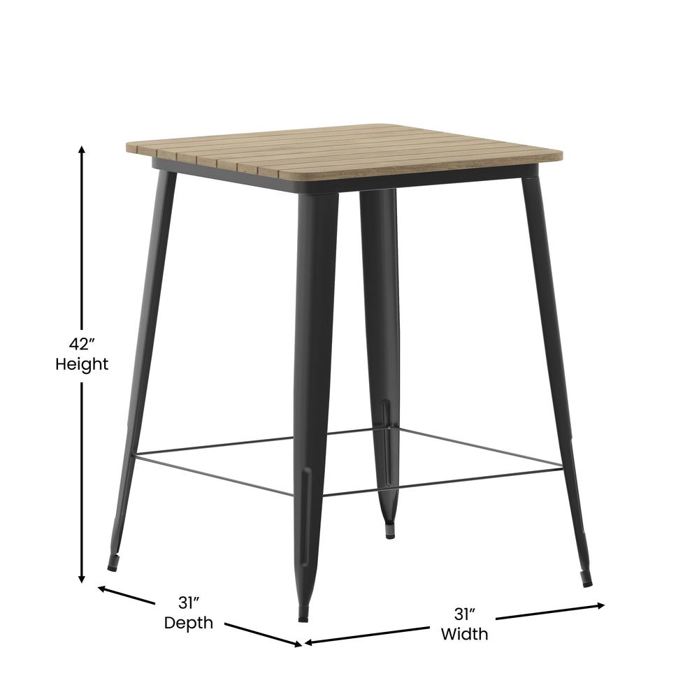 Contemporary 31.5" Square Commercial Bar Height Dining Table for 4. Picture 8