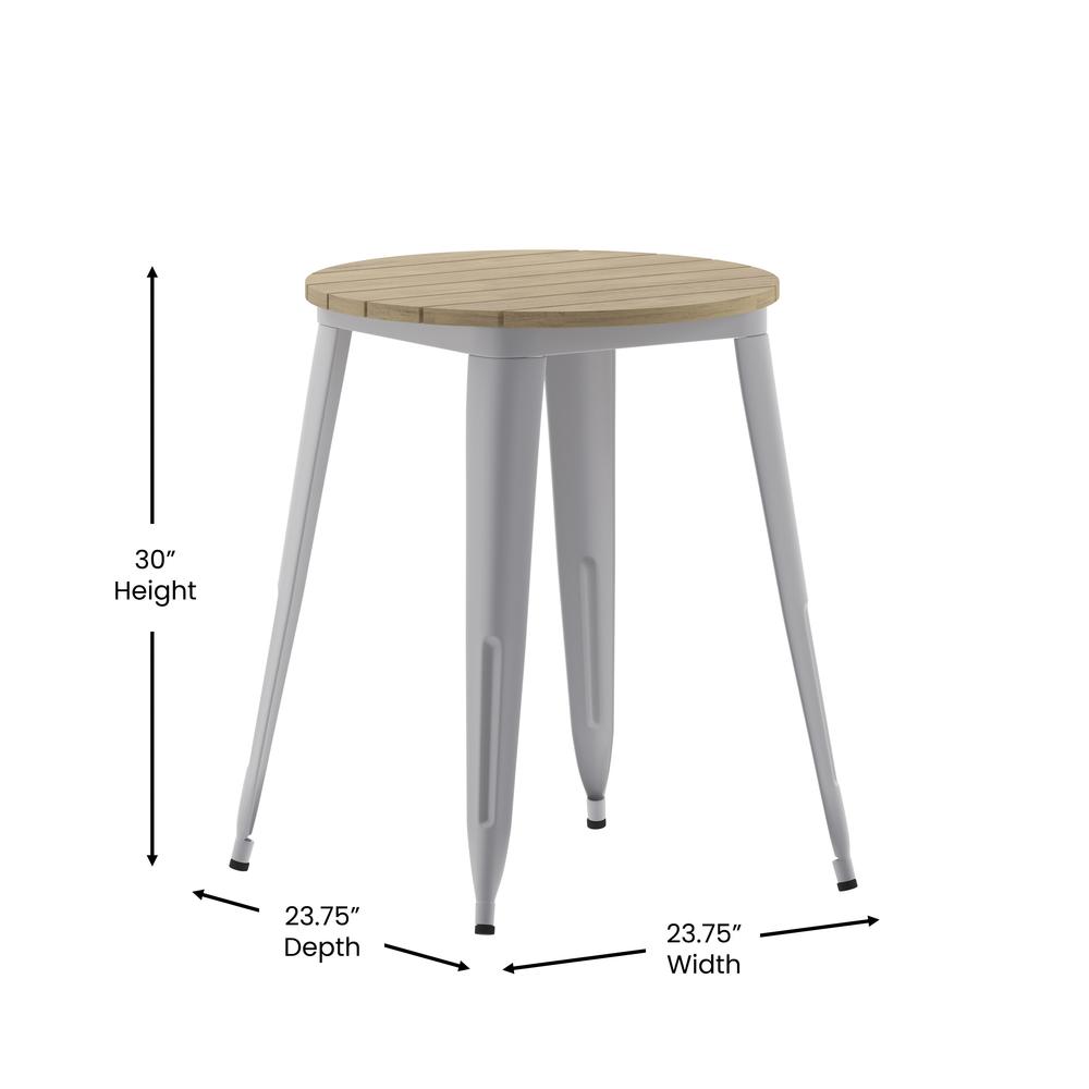 Contemporary 30" Round Commercial Dining Table for 4. Picture 8