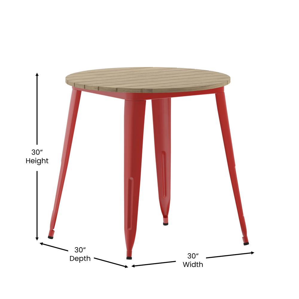 Contemporary 30" Round Commercial Dining Table for 4. Picture 8