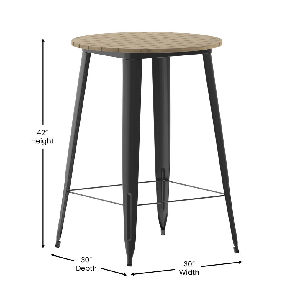 Contemporary 30" Round Commercial Bar Height Dining Table for 4. Picture 8