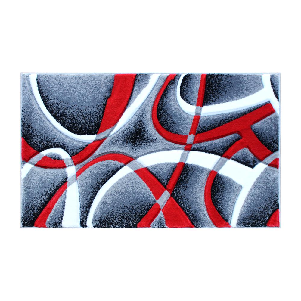 2' x 3' Red Abstract Area Rug - Olefin Rug - Entryway, Living Room or Bedroom. Picture 1