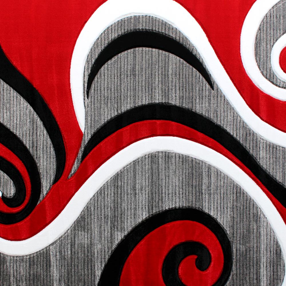 5' x 7' Red Abstract Area Rug - Olefin Rug - Hallway, Entryway, or Bedroom. Picture 7