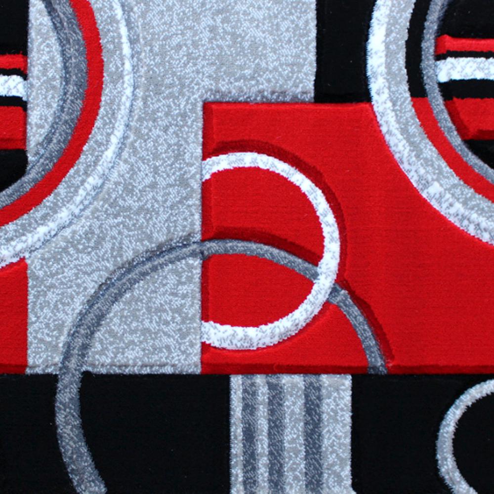 2' x 3' Red Geometric Abstract Area Rug - Olefin Rug. Picture 7