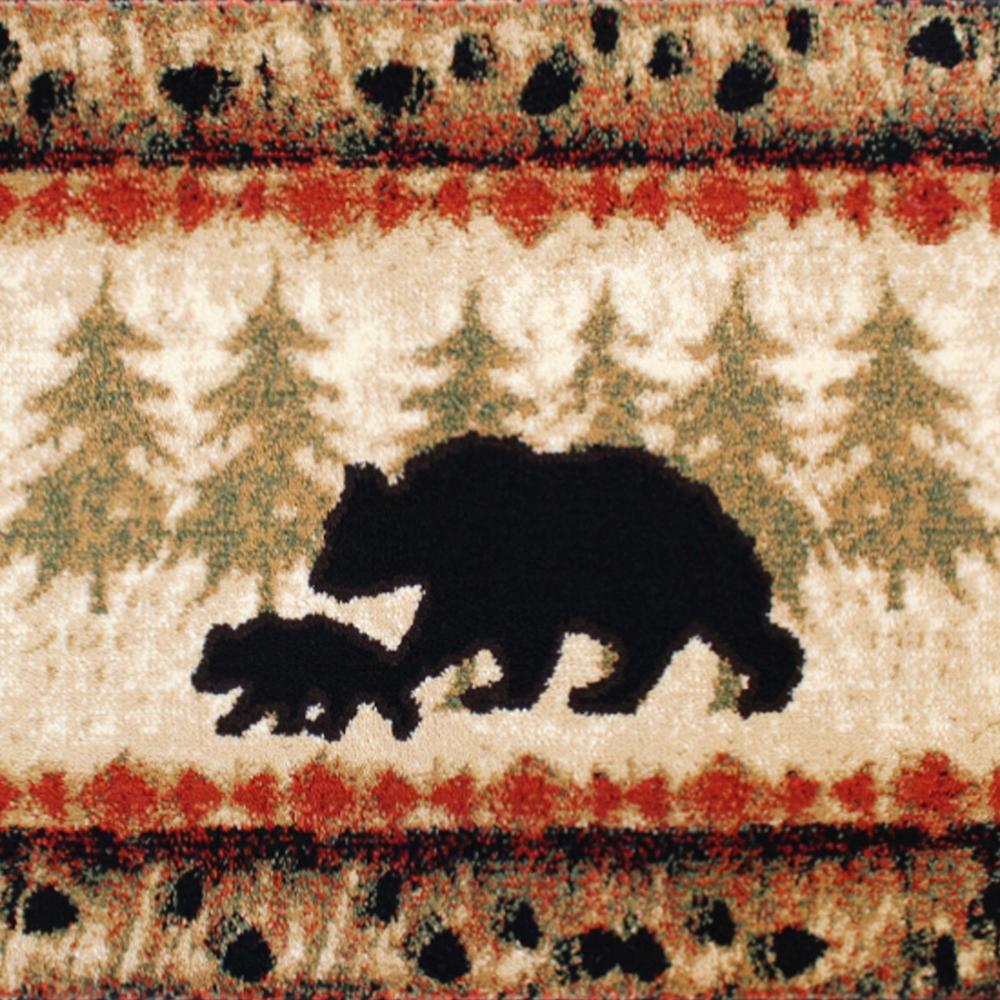 2' x 3' Rustic Lodge Wandering Black Bear and Cub Area Rug with Jute Backing. Picture 7